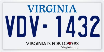 VA license plate VDV1432