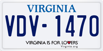 VA license plate VDV1470