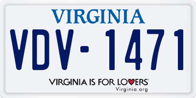 VA license plate VDV1471