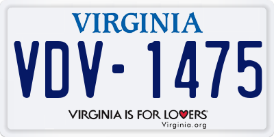 VA license plate VDV1475