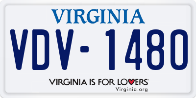 VA license plate VDV1480