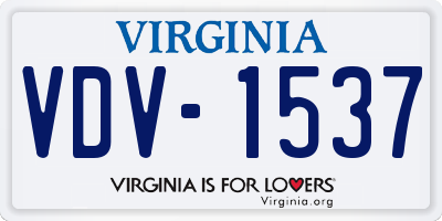VA license plate VDV1537