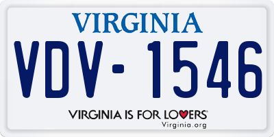 VA license plate VDV1546