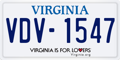VA license plate VDV1547