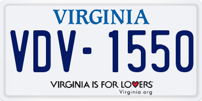 VA license plate VDV1550
