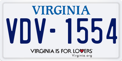 VA license plate VDV1554