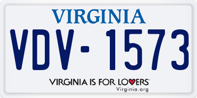 VA license plate VDV1573