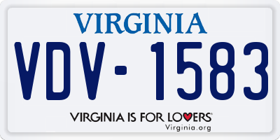 VA license plate VDV1583