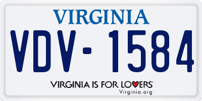 VA license plate VDV1584
