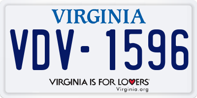 VA license plate VDV1596