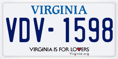 VA license plate VDV1598