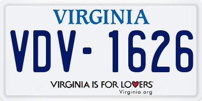 VA license plate VDV1626