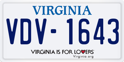 VA license plate VDV1643