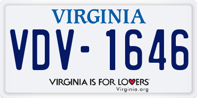 VA license plate VDV1646