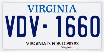 VA license plate VDV1660