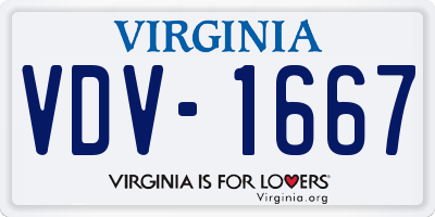 VA license plate VDV1667