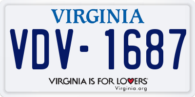VA license plate VDV1687