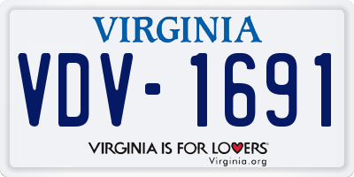 VA license plate VDV1691