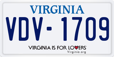 VA license plate VDV1709