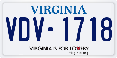 VA license plate VDV1718