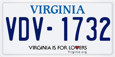 VA license plate VDV1732