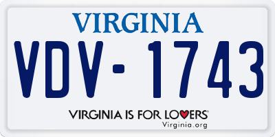 VA license plate VDV1743