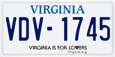 VA license plate VDV1745