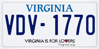 VA license plate VDV1770