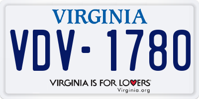 VA license plate VDV1780