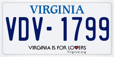 VA license plate VDV1799