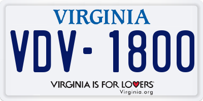 VA license plate VDV1800