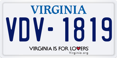 VA license plate VDV1819