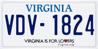 VA license plate VDV1824