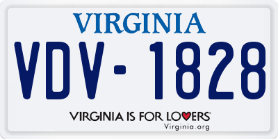 VA license plate VDV1828
