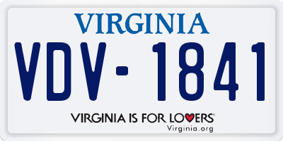 VA license plate VDV1841