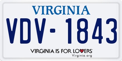 VA license plate VDV1843