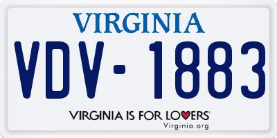 VA license plate VDV1883