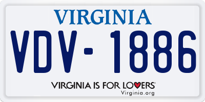 VA license plate VDV1886