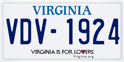 VA license plate VDV1924