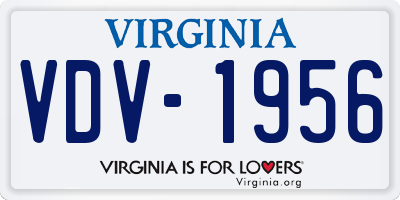VA license plate VDV1956