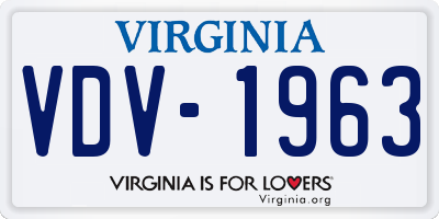 VA license plate VDV1963