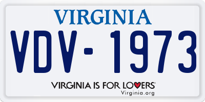 VA license plate VDV1973