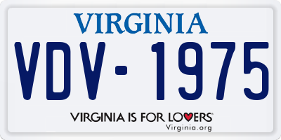 VA license plate VDV1975