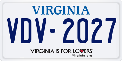 VA license plate VDV2027