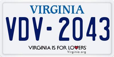 VA license plate VDV2043