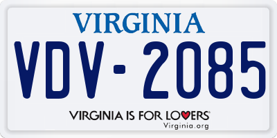 VA license plate VDV2085