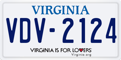 VA license plate VDV2124