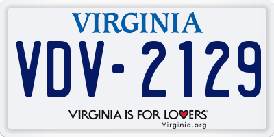 VA license plate VDV2129