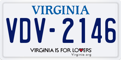 VA license plate VDV2146