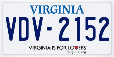 VA license plate VDV2152